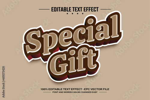 Special gift 3D editable text effect template