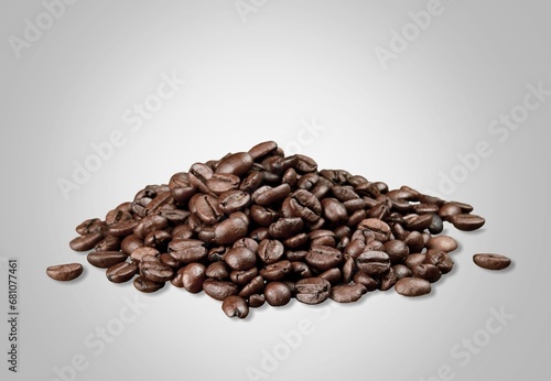 Roasted aroma coffee beans on background