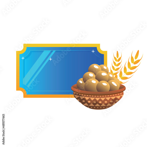 Lohri indian festival cartoon frame