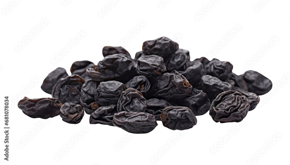 black raisins isolated on transparent background cutout black raisins isolated on transparent background cutout