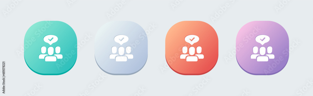 Public solid icon in flat design style. Social signs vector illustration. Public solid icon in flat design style. Social signs vector illustration.