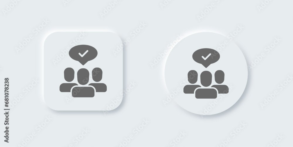 Public solid icon in neomorphic design style. Social signs vector illustration. Public solid icon in neomorphic design style. Social signs vector illustration.