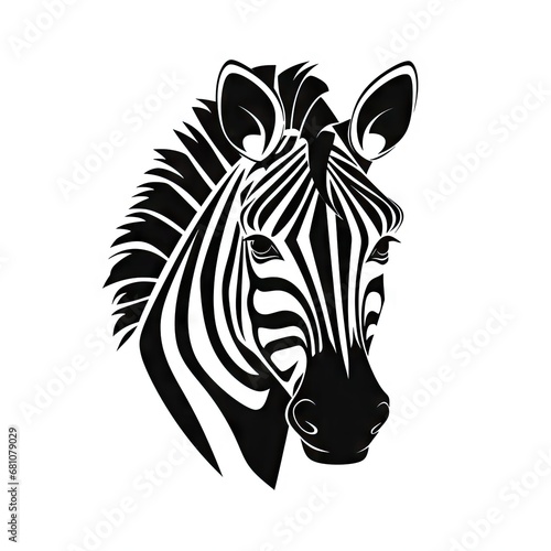 Zebra Head Icon  Africa Symbol  Zoo Logo  Minimal