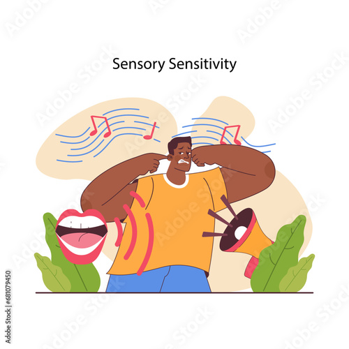 Neurodiversity. Cognitive development spectrum. Mental health awareness. Sociability, learning ability, attention span, mood and mental disorders. Flat vector illustration