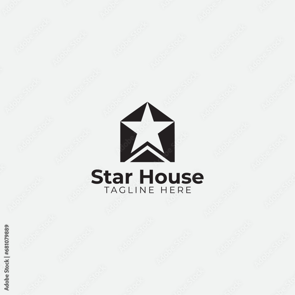 Star and House logo icon simple and clean Star and House logo icon simple and clean