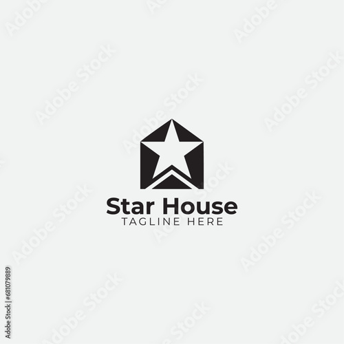 Star and House logo icon simple and clean