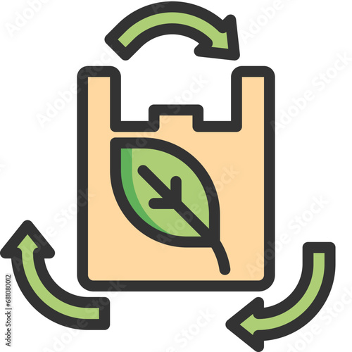 biodegradable color style icons