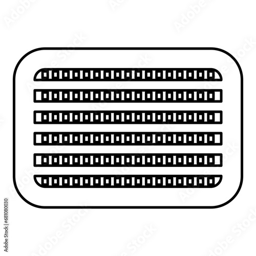 Car radiator vehicle service car parts detail concept contour outline line icon black color vector illustration image thin flat style