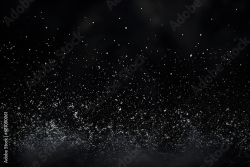 A graphic resource for editing or a blank for a designer, with snow on a black background, human-enhanced, © ELmahdi-AI