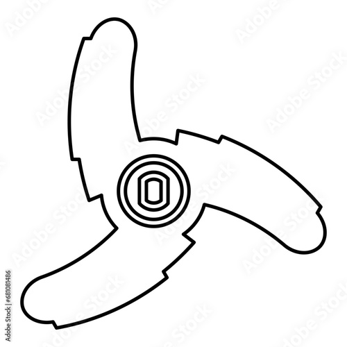 Knife for meat grinder mincer chopper accessory spare component part contour outline line icon black color vector illustration image thin flat style