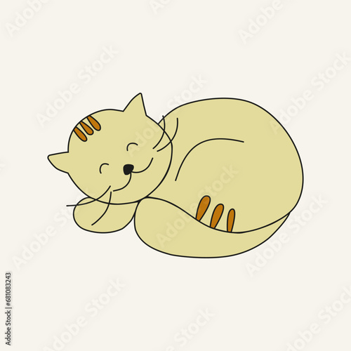 Pet adoptation. Help homeless animals find. Cute cat doodle cartoon style.	