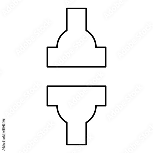 Machine press automatic hydraulic factory industrial contour outline line icon black color vector illustration image thin flat style
