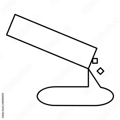 Concrete pours casting contour outline line icon black color vector illustration image thin flat style