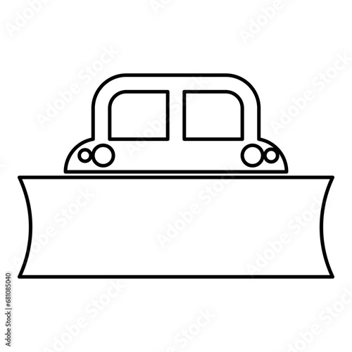 Snowblower snow clear machine snowplow truck plough clearing vehicle equipped seasons transport winter highway service equipment clean contour outline line icon black color vector illustration image 