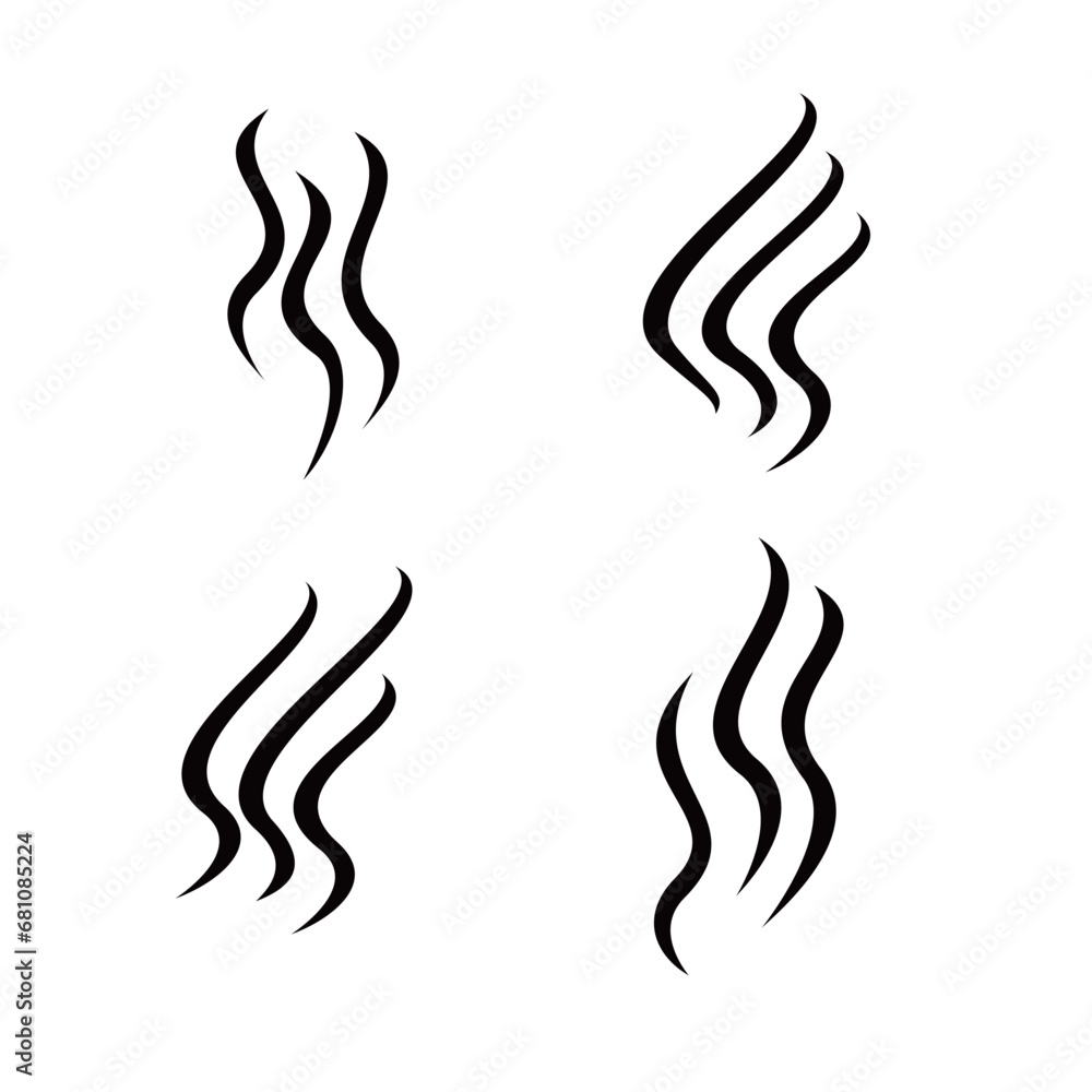 Aroma smell illustration. Set of smoke icon design. Smoke, steam, aroma, smell sign and symbol. Aroma smell illustration. Set of smoke icon design. Smoke, steam, aroma, smell sign and symbol.