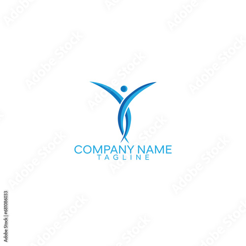 Letter Y healthy man yoga symbol design. Creative man logo design.
