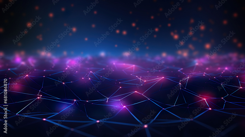 Obraz premium Network of lines and dots. Generative Ai