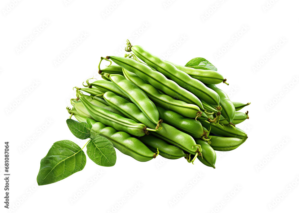 Pile of fresh green beans isolated on white background with clipping path Pile of fresh green beans isolated on white background with clipping path
