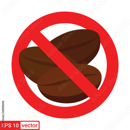 No caffeine sign isolated on white background