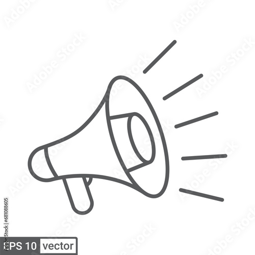 Megaphone icon line style with editable vector stroke