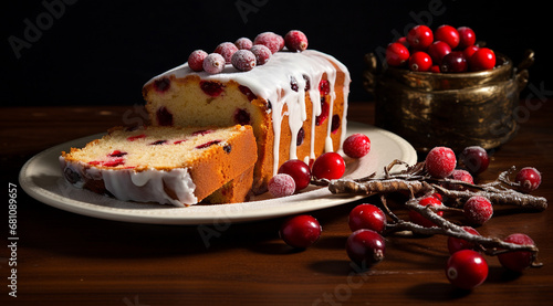 Christmas cakes desserts, cranberry cake