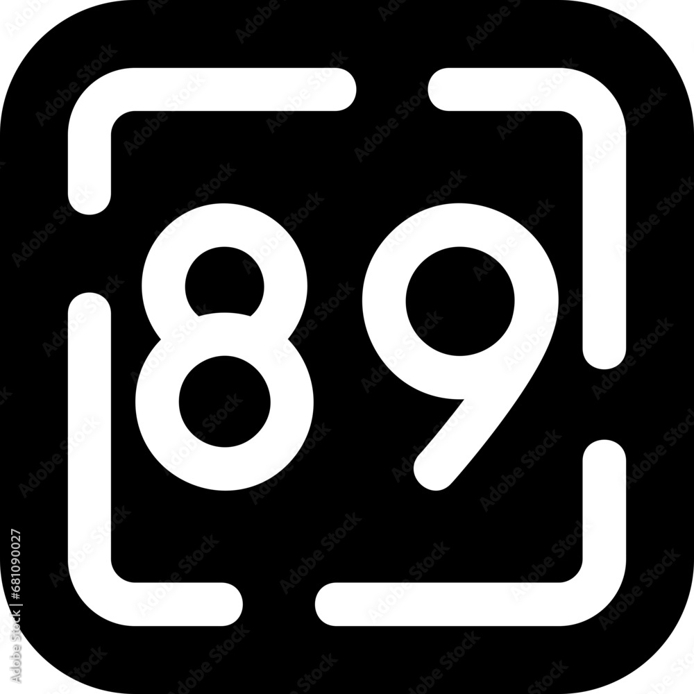 Fototapeta premium Eighty Nine Icon