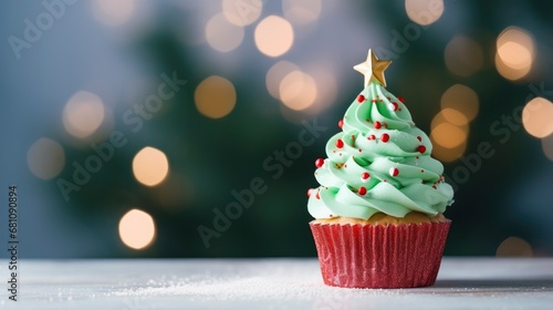 Fantastic cupcake with sweet Christmas tree on top