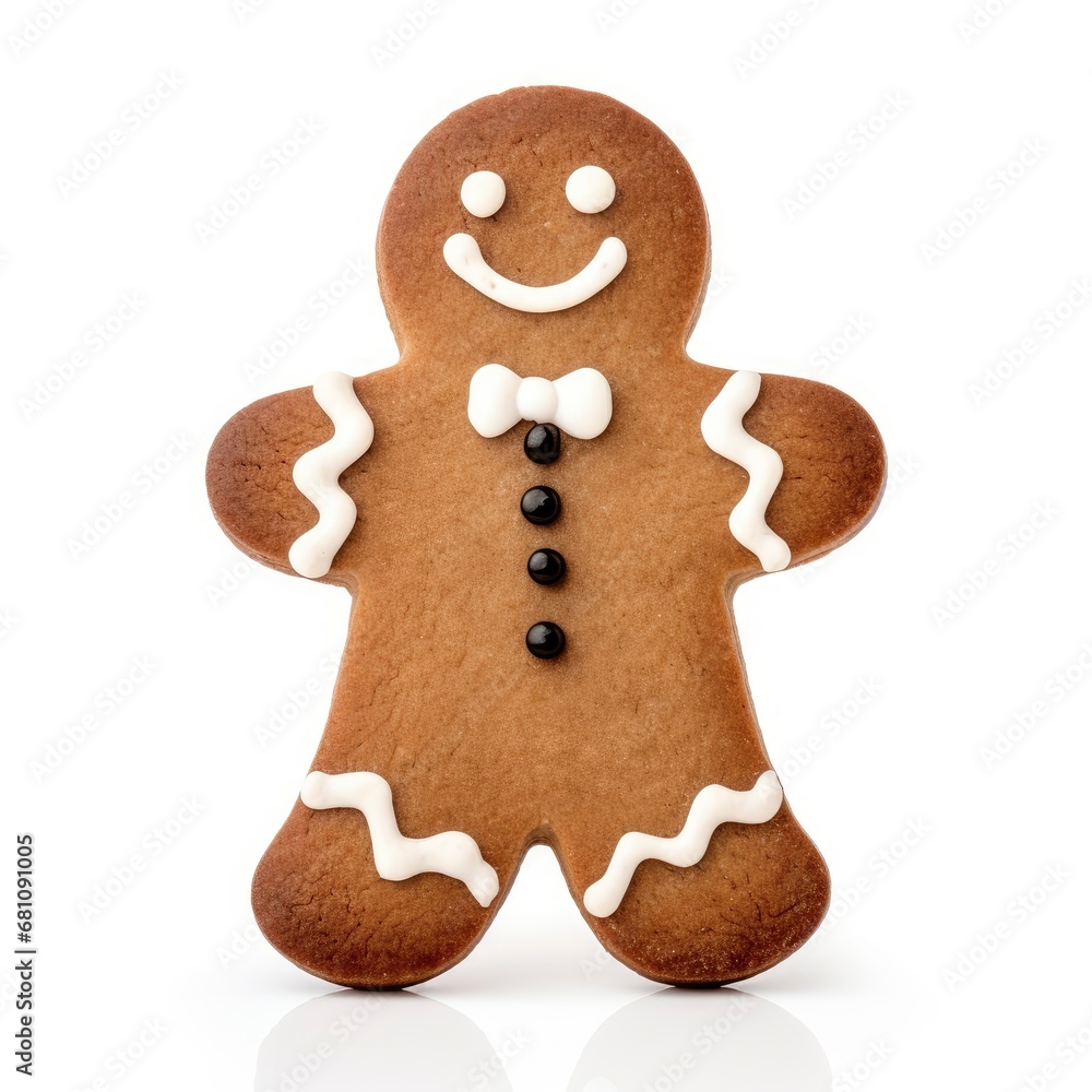 Gingerbread cookie man isolated on white background Gingerbread cookie man isolated on white background
