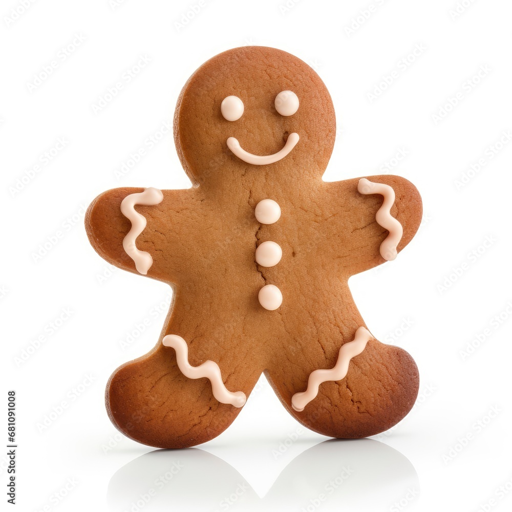 Gingerbread cookie man isolated on white background Gingerbread cookie man isolated on white background