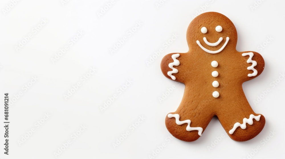 Gingerbread cookie man isolated on white background Gingerbread cookie man isolated on white background