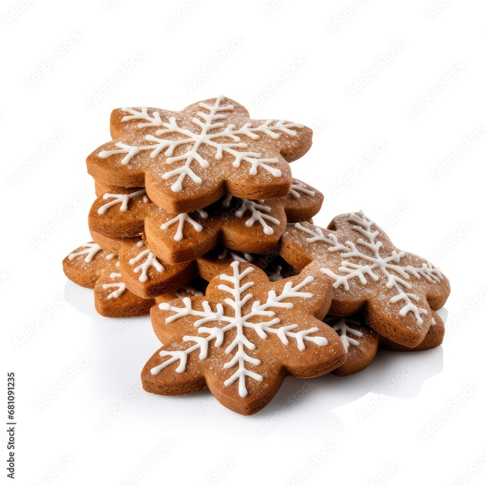 Gingerbread cookies isolated on white background