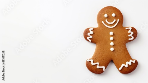 Gingerbread cookie man isolated on white background