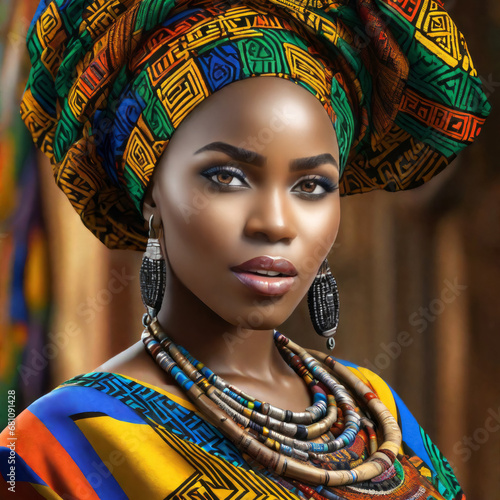 afrikanische Frau, traditioneller gegen modernen Kleidungsstil, generated image