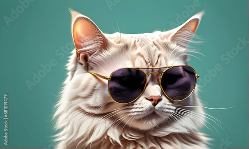 A cute cat in sunglasses. Generative AI © 냥냥냥 난