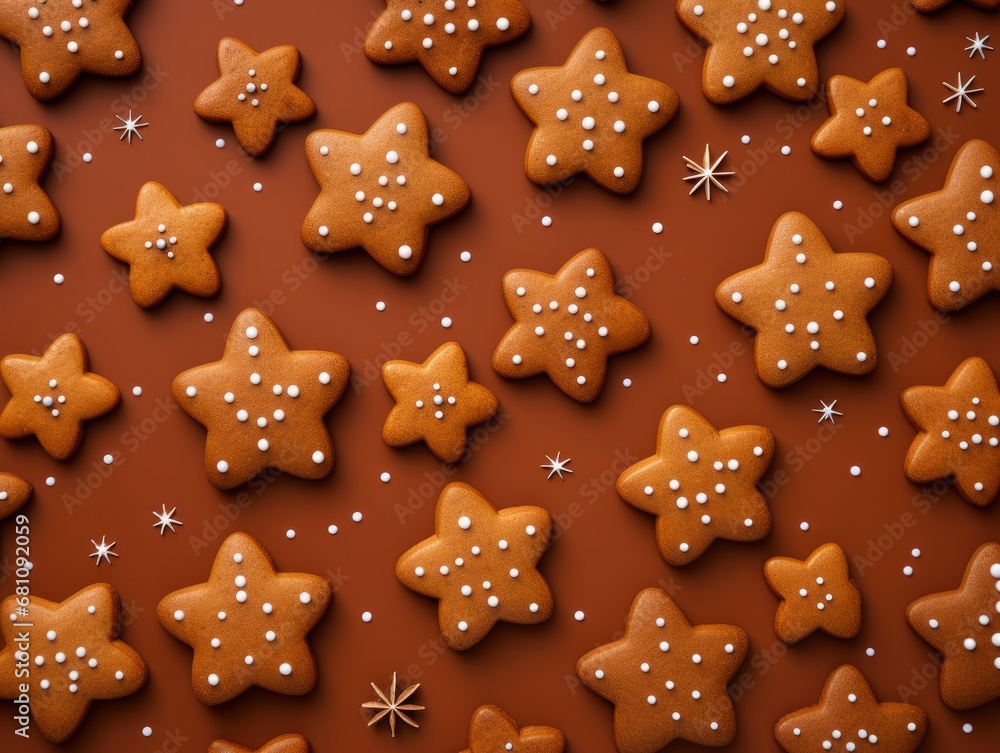 Top view on gingerbread cookies background pattern texture Top view on gingerbread cookies background pattern texture