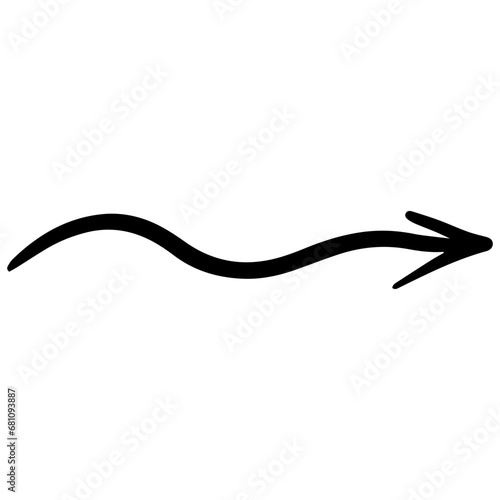 Hand drawn wave arrow sign vector art