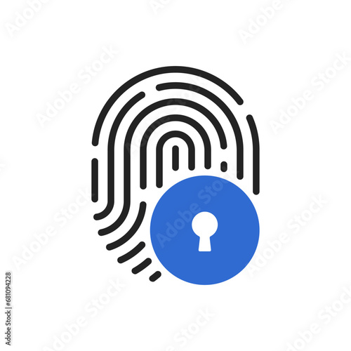 Картината върху платно fingertip icon with lock like safety digital signature