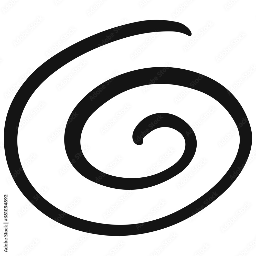 Spiral round sign doodle element line art style vector Spiral round sign doodle element line art style vector