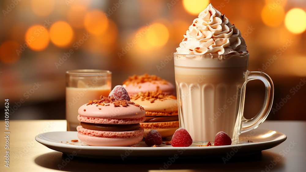 Conceptual still life with sweet dessert - cakes and drinks Conceptual still life with sweet dessert - cakes and drinks