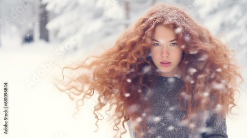 Beautiful woman portrait photography  photo  pretty girl  winter fashion  Generative AI