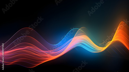 abstract background with glowing waves