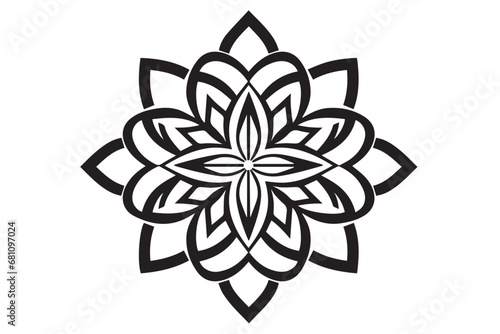 Winter Snowflake, Snow Design of Ice Crystal, Template for plotter laser cutting of paper, metal engraving, sign,  wood carving, cnc, Generative AI