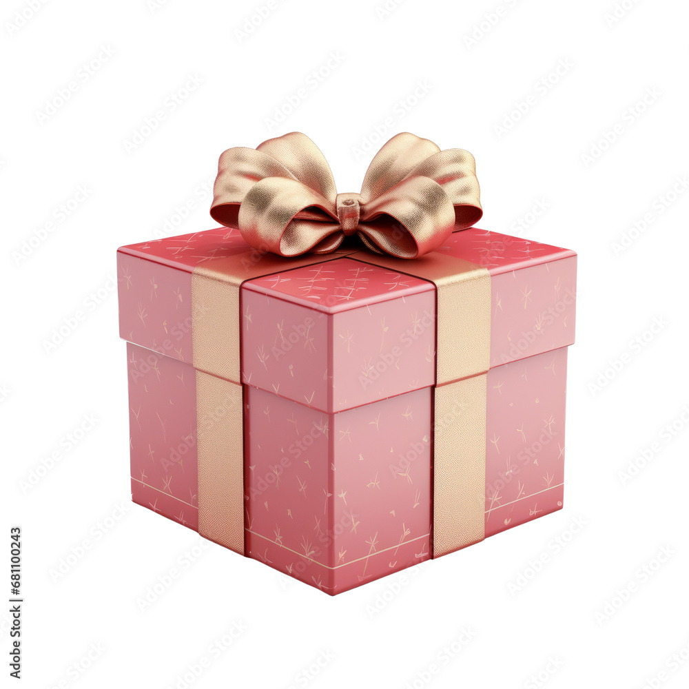 Fototapeta premium Gift box isolated on transparent background. AI generated.