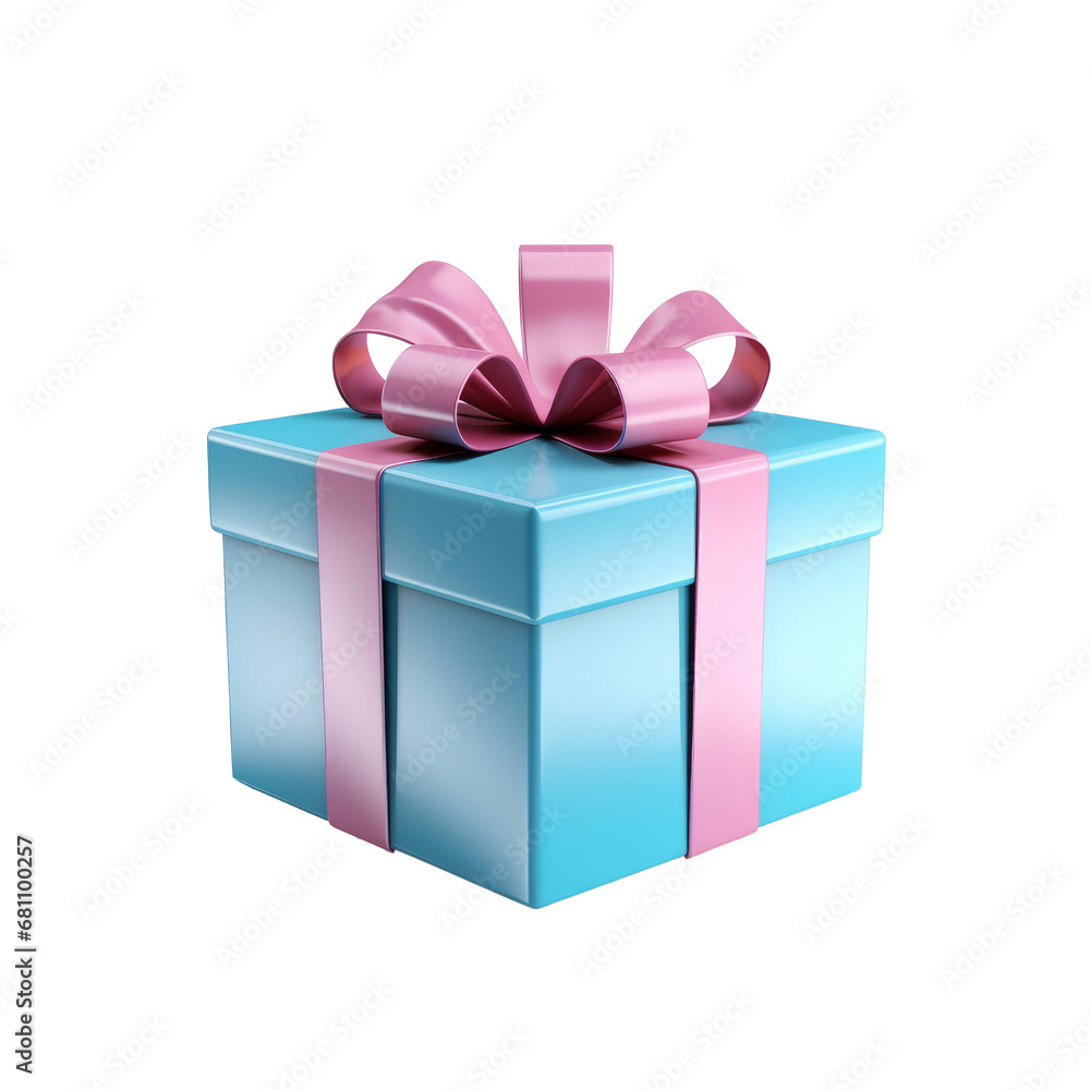 Obraz premium Gift box isolated on transparent background. AI generated.
