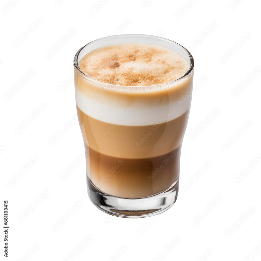 Cortado coffee isolated on transparent background. AI generated. Cortado coffee isolated on transparent background. AI generated.
