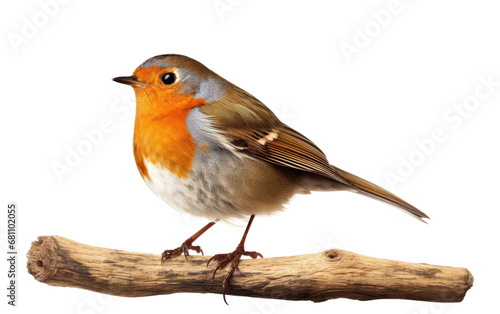 Garden Melody Delightful Robin Presence on a White or Clear Surface PNG Transparent Background