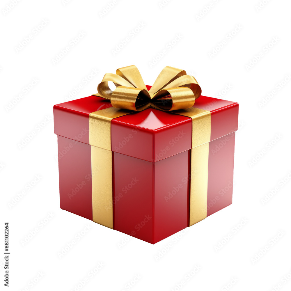 Gift box isolated on transparent background. AI generated. Gift box isolated on transparent background. AI generated.