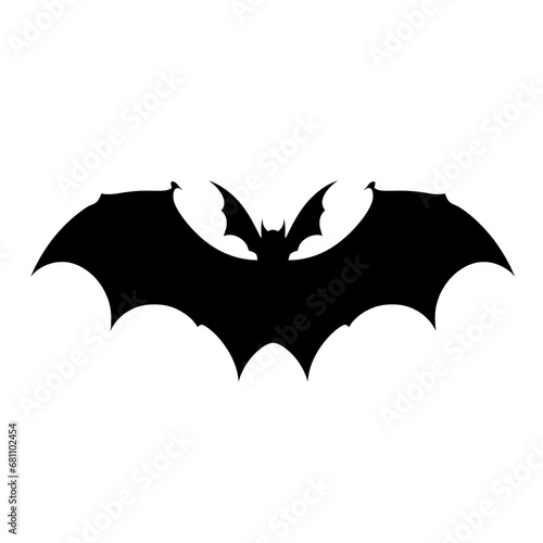 Bat silhouette isolated on transparent background. Halloween traditional design element. Ai generated.