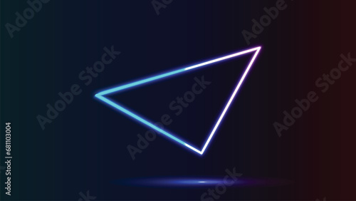 neon triangle shape. colorful glowing background. neon style. vector illustration.