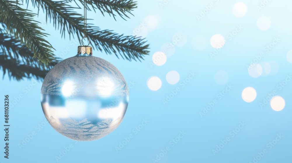 Fototapeta premium Christmas background with decorative tree ball